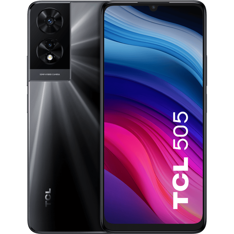 TCL 505 4/128GB DS szary front i tył