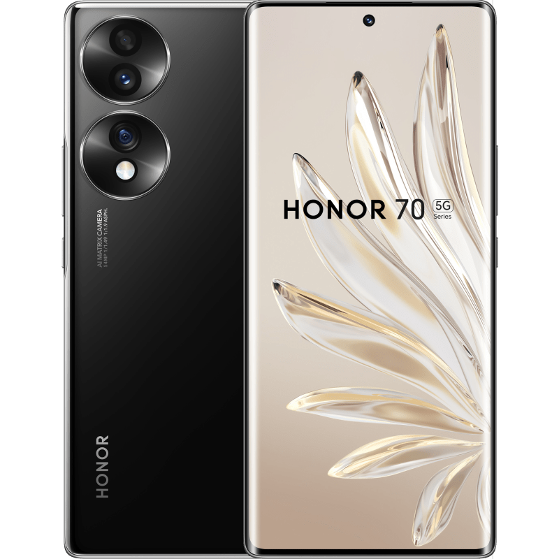 HONOR 70 5G 128GB czarny front i tyl