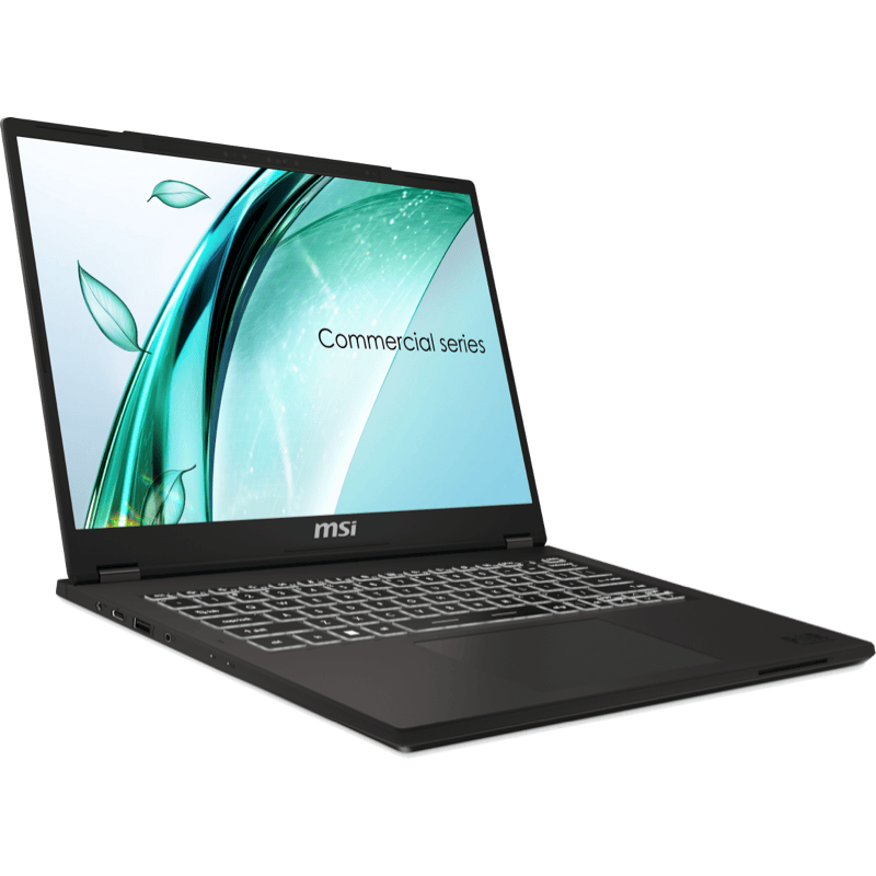 MSI Commercial 14 czarny front lewy obrót